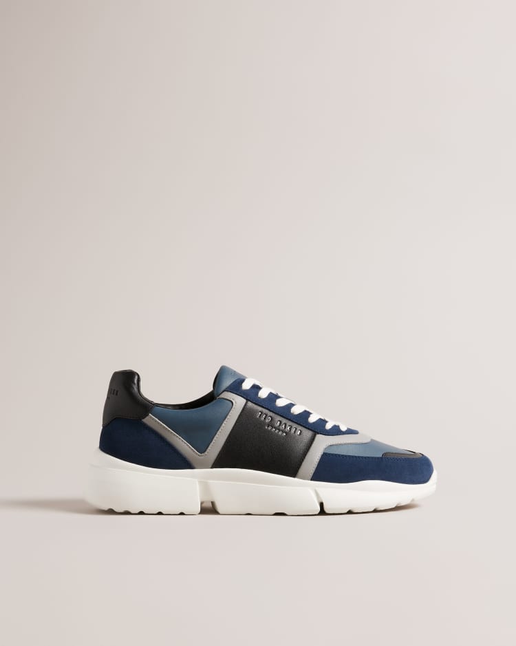 CECYLE - Leather Trainers Navy